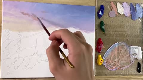 【Acrylic painting】Landscape painting tutorial 2