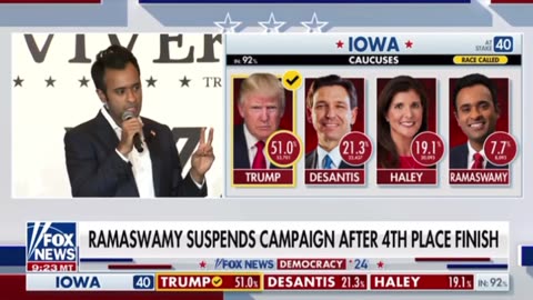 Vivek Ramaswamy drops out and backs Trump!