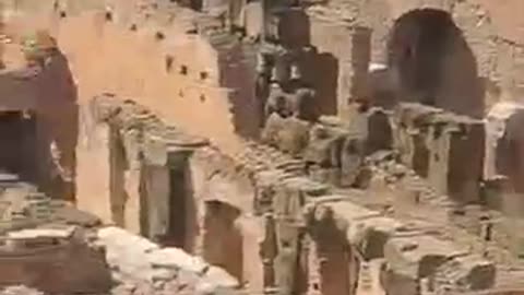 Inner part of Colosseum ancient landmark of rome italy