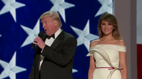 President Donald Trump and wife, Melania, dance