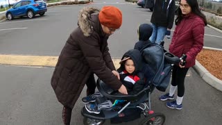 Family walk in the park