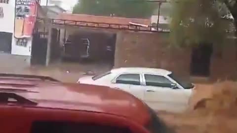 Heavy floods due to rainy in Nogales of the Sonora, Mexico (06/26/2024)