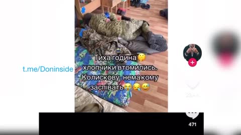 Ukrainian soldiers sleep inside children's school