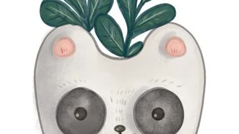 I'm drawing a Panda flower pot