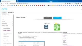 NetGear Orbi Router Mode AP Mode Access Point Mode (05-2019)