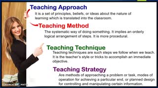 Teaching Approaches, Methods, Techniques and Strategies