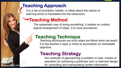 Teaching Approaches, Methods, Techniques and Strategies