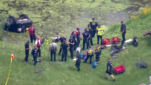 WGN's SkyCam 9 over Wauconda water rescue