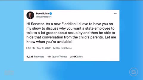 Dave Rubin calls out FL state Sen Gary Farmer on the “Don’t say gay” bill FL HB1557