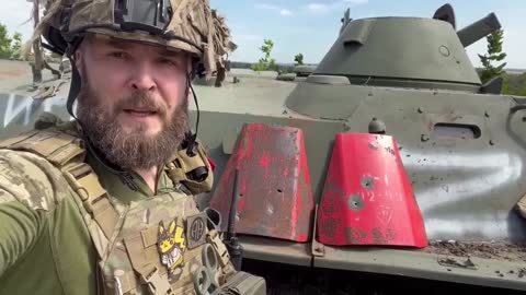 Paratroopers from the 95th brigade captured a Russian tractor MT-LB (