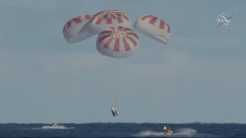 Splashdown of SpaceX Crew Dragon, Completing Demo-1 Flight Test