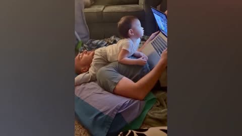 Funny Baby Moment : Happy Baby and Daddy Will Make You Laugh Hard-1