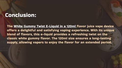 Irresistible White Gummy Twist Flavor - 120ml Vape Juice Delight