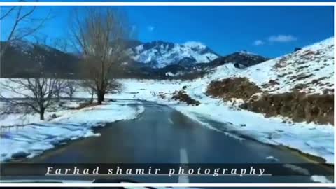 Wonderfull scene of snow in the mountains in wazristan at ladha