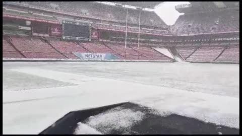 Snowfall in African Stadium