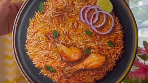 Chicken biryani painting 🎨🖌️