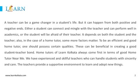 Qualities That Home Tutors Should Posses