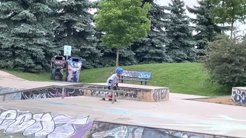 Kids skateboarding practice