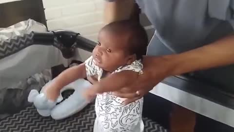 Baby Teaching How To Walk