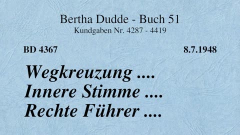 BD 4367 - WEGKREUZUNG .... INNERE STIMME .... RECHTE FÜHRER ....