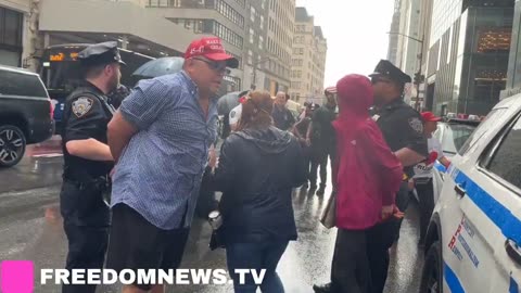 WTF NYC? 🤬 Three Patriots ARRESTED outside Trump Tower in NYC, after