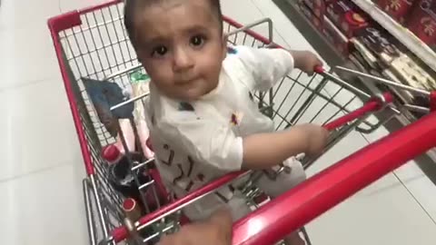 Zishma enjoying shopping Cute baby girl