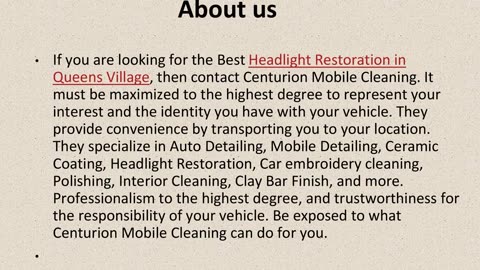 Get The Best Headlight Restoration in Queens Village.