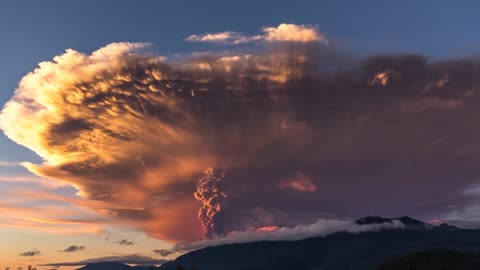 Time Delay Photography Series Volcanic Cloud Sea