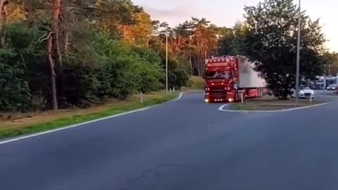 Large truck driving