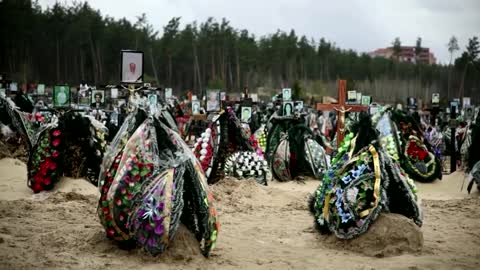 Cemetery in Irpin Ukrainian investigators have examined 269 dead bodies in Irpin, near Kyiv