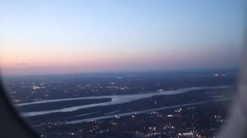 Beautiful sunrise arrival at St. Louis Lambert International from Chicago O'Hare