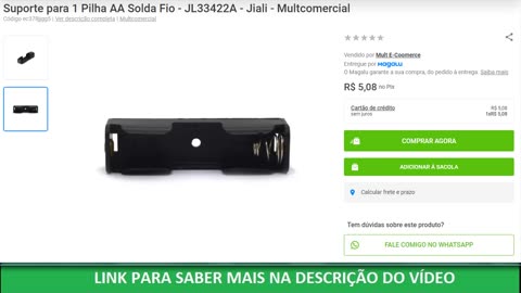 Suporte para 1 Pilha AA Solda Fio - JL33422A - Jiali - Multcomercial