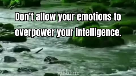 Don't allow your emotions to overpower your intelligence...23