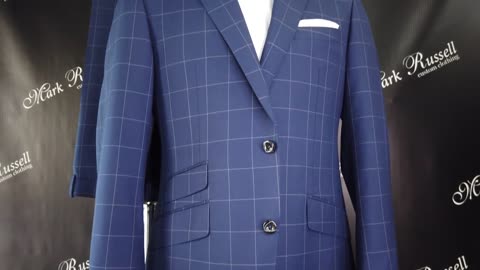 British Navy Windowpane Custom Suit Mark Russell Custom Clothing