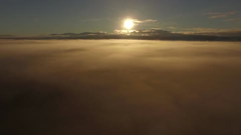 DJI INSPIRE 1 Late afternoon fog over the Eastcoast of Vancouver Island BC