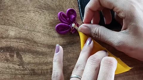 Purple Yellow New Latkan Making. Easy Latkan Making Tutorial #trending #fashion #stitching #shorts