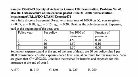 Exam LTAM exercise for November 15, 2021