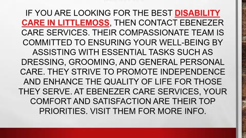 Best Disability Care in Littlemoss