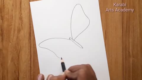 How to draw beautiful butterfly | Pencil sketch for beginners | Karabi arts academy