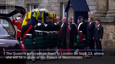 Queen Elizabeth II’s coffin arrives in Edinburgh