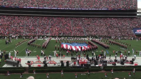 National Anthem and USAF Flyover at Jordan-Hare Stadium