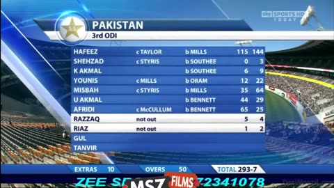 Shahid Afridi Blazing 65 runs of 25 balls vs New Zealand 3rd ODI 2011