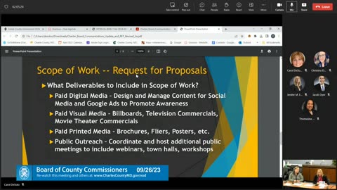 Commissioners Charter Debate on Markteting plans - September 26, 2023