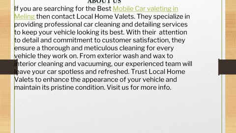 The Best Mobile Car valeting in Meling