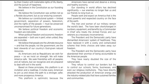 Reading off 2020 Republican Party Platform (Part 1/7)