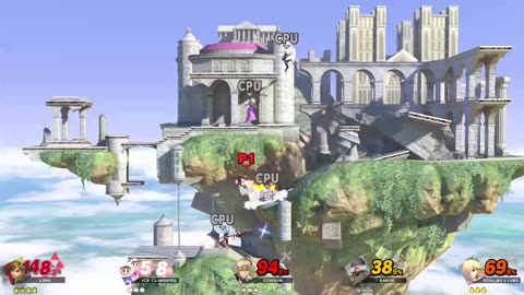 Link Vs Ice Climbers Vs Corrin Vs Sheik Vs Rosalina and Luma on Temple (Super Smash Bros Ultimate)