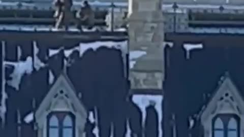 Snipers on the roof over protesters in Canada?