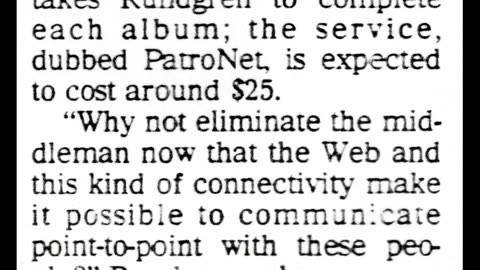 May 1, 1997 - USA Today Spotlights Todd Rundgren's PatroNet