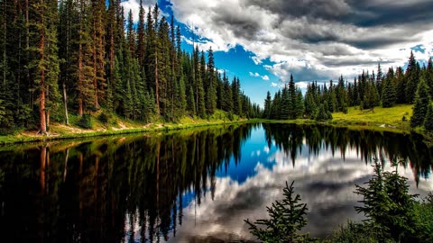 Listening to the sounds of birds in a lake.