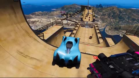 Carros Legais com Homem Aranha e Heróis! Сhallenge Spiderman Cool Cars on Ramp - GTA 5 MODS part1